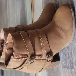 Brown Faux Suede Ankle Boots